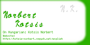 norbert kotsis business card